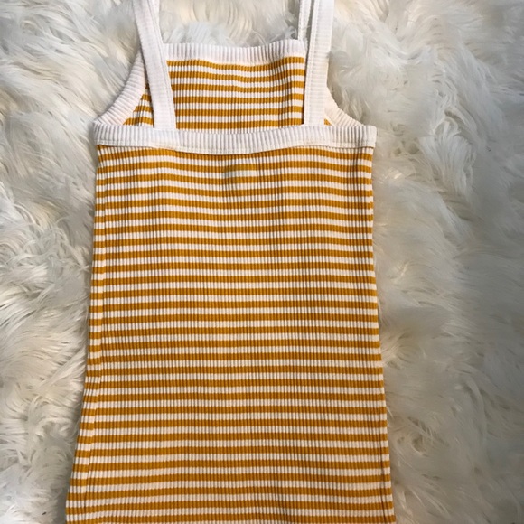 OLD NAVY tank top yellow/white (never worn) - Picture 2 of 3